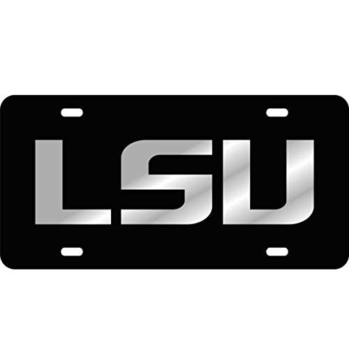 LSU Tigers Black Laser Cut License Plate - Standard Size
