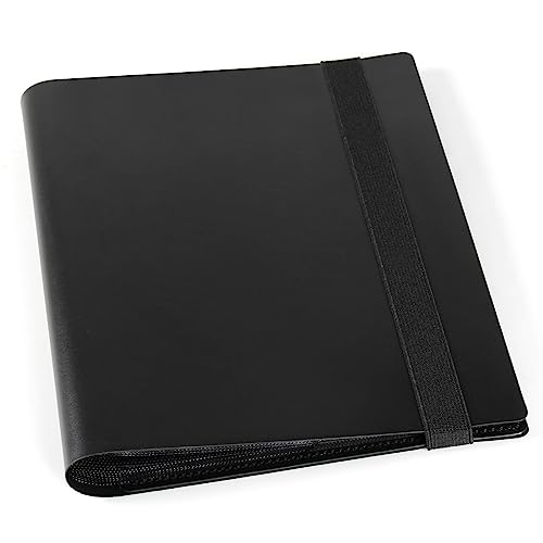 4 Pocket Trading Card Binder - Side Loading, Acid-Free, Black