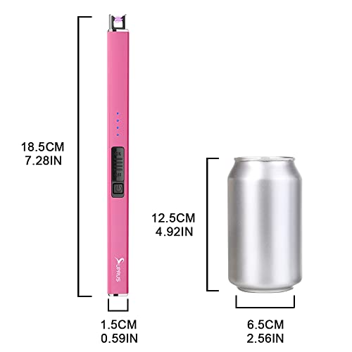 Rechargeable Electric Candle Lighter - Pink, Windproof & Flameless