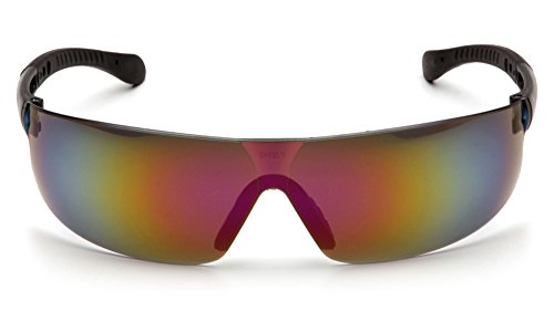 Provoq Safety Glasses - Blue Mirror Lens with Black Temples