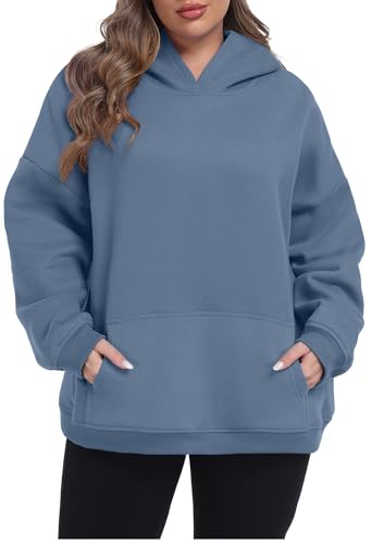 OLRIK Women Plus Size Fleece Lined Hoodie Sweatshirt, Oversized Winter