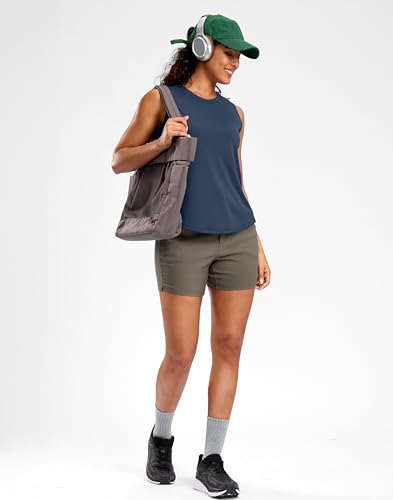 G Gradual Women's Navy Medium Sleeveless Workout Tank Top for Yoga & Running