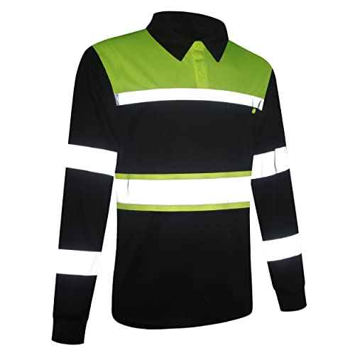 Safety Shirts for Men,High Reflective Men Polo Shirts with Pocket,Short Sleeve Workwear Breathable