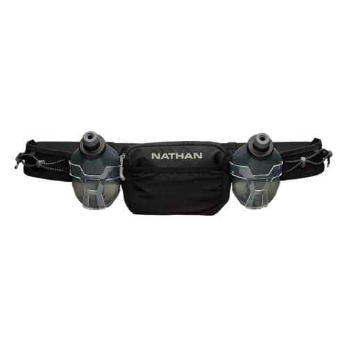Running Belt Hydration Pack with Flasks & Storage Pockets - Black