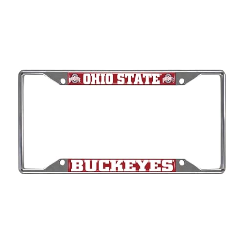 NCAA Chrome Metal License Plate Frame - Ohio State Buckeyes
