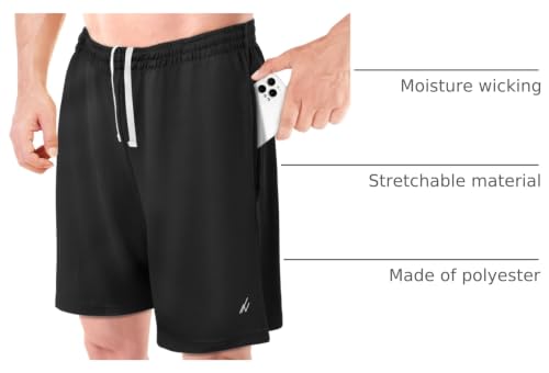 Men's Breathable Mesh Athletic Shorts - Quick Dry Running & Gym Wear