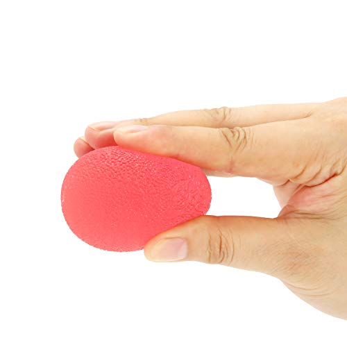 Stress Balls Set with Carry Bag - 3 Resistance Levels - Red/Yellow/Blue