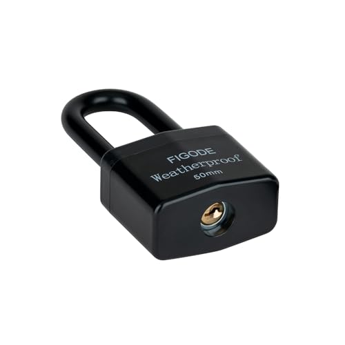 FIGODE¢ç Outdoor Waterproof Padlocks, Covered Heavy Duty Laminated Steel Locks, Large Sturdy Locks, 2.2 in. Wide, 3 Locks Same Key, Long Padlocks