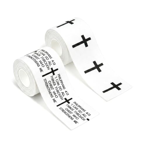 Cotton Sports Tape - 2 Rolls, 2" x 23ft - Cross & Philippians 4:13