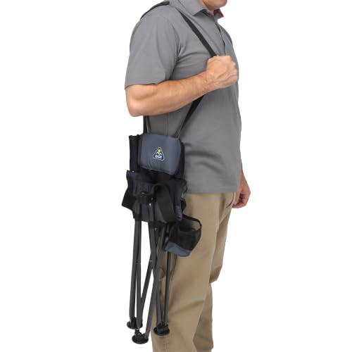 GCI Outdoor Quik-E-Seat Portable Folding Tripod Stool with Drink Holder