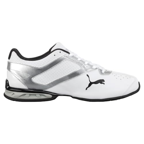 PUMA Men's Tazon 6 FM Shoes - White/Puma Silver/Puma Black (7) Knit Upper Sneaker