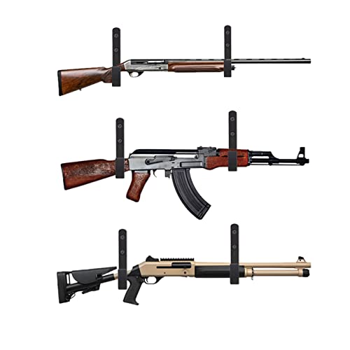 4-Pack Heavy Duty Gun Rack Hooks for Rifles & Shotguns - Black