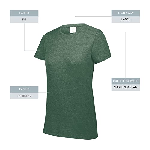 Augusta Women's Tri-Blend T-Shirt - Dark Green Heather, Small