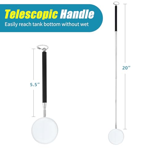 Small Fish Tank Shrimp Net with Extendable Handle - 2 Inch Round