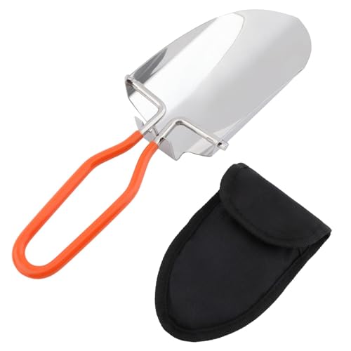 Folding Camping Shovel - Stainless Steel Garden Tool with Storage Bag