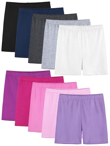 10-Pack Girls Dance Shorts - Toddler Biker Shorts for Gym & Dance