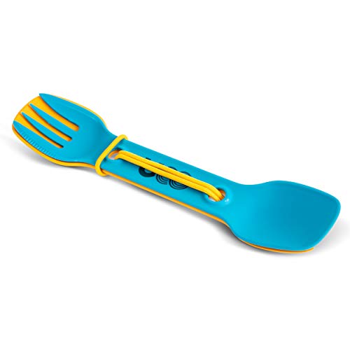 3-in-1 Utility Spork Utensil - Spoon, Fork & Knife - Gold/Sky Blue
