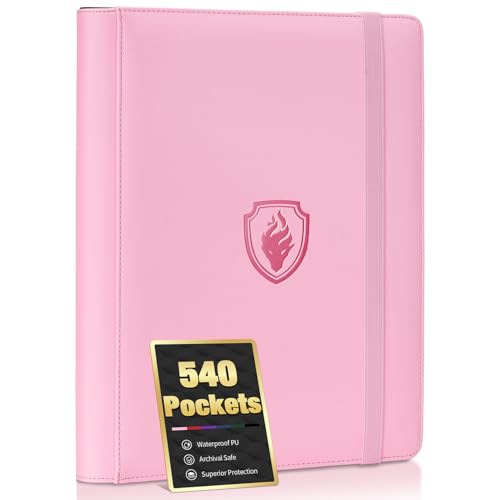 Premium 9 Pocket Card Binder for 540 Cards - Pink Collection Album