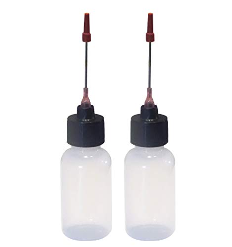 1 oz Dispensing Bottles with Stainless Steel Needle Tips - 2 Pack