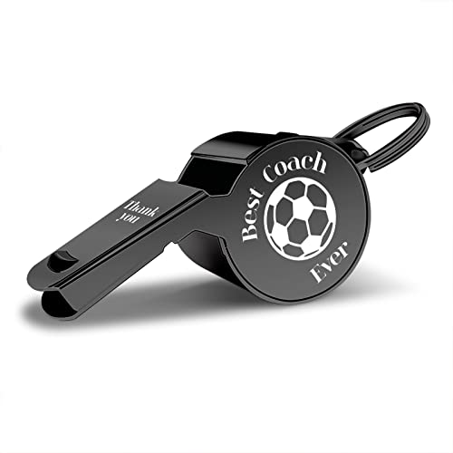 Stainless Steel Whistle with Lanyard - Best Soccer Black