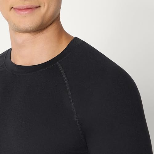 Men's Lightweight Long Sleeve Gym Workout Shirt - Large Space Dye Black