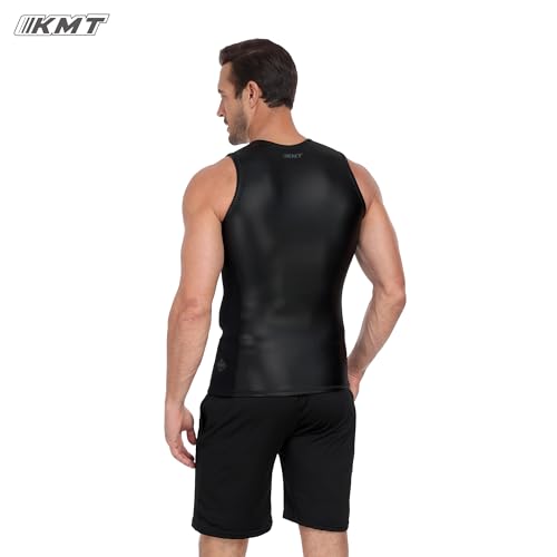 KMT 2mm Neoprene Wetsuit Vest Men, Black XL - Sleeveless Windproof Water Top