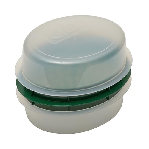 LEM OS Batter Bowl with Lid - Translucent Green Plastic, Easy Breading & Mess-Free