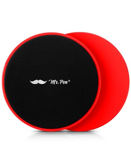 Core Sliders for Working Out - 2 Pack Dual-Sided Discs - Red
