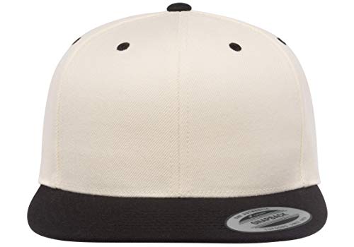 Unisex 2-Tone Wool Blend Snapback Cap - Natural Black, One Size