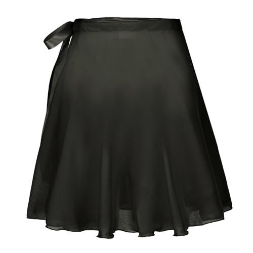 Deesorxin Black One Size Ballet Wrap Skirt for Women & Big Girls Adjustable Waist