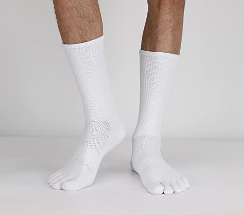 Men's Toe Socks 3 Pack Athletic Cotton Workout Wicking Socks