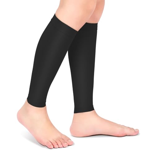 Calf Compression Sleeves - 20-30mmHg Footless Socks - Black / M