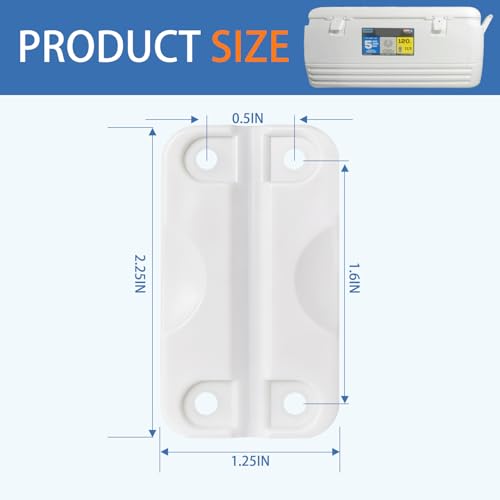 Cooler Hinge Replacement Kit for Igloo 50-165 Qt - White, 4 Pack