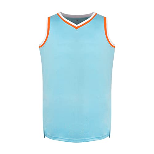 Men's Mesh Basketball Jersey - Light Blue, S-3XL