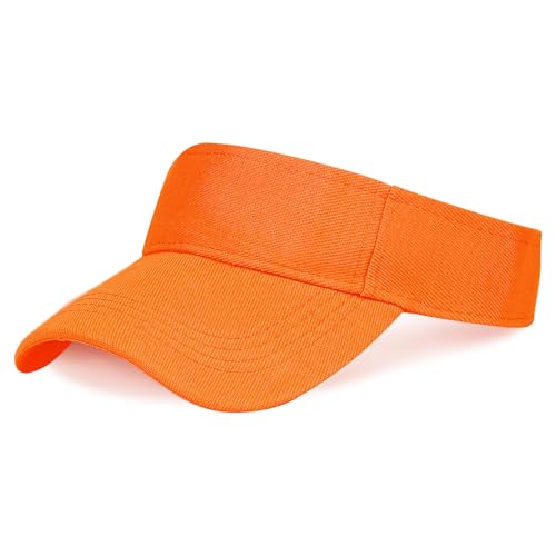 Adjustable Sport Visor Hats - 2 Pack, One Size, Orange