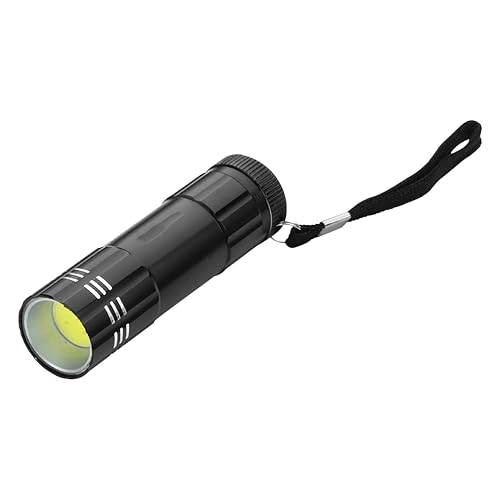 COB LED Flashlight - 9 High-Intensity LEDs, Black