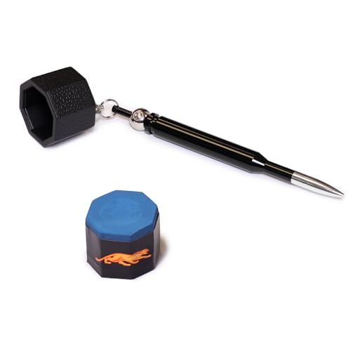 Billiard Cue Chalk Holder with Octagon Design for Predator Chalk - Pocket Clip Case
