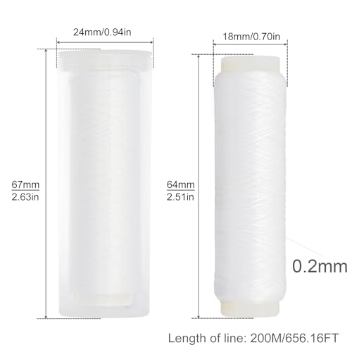 Invisible Fishing Line - 2Pcs 0.2mm 656ft Elastic Bait Thread
