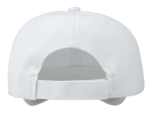 White Adjustable Baseball Caps Wholesale Set of 12 - One Size