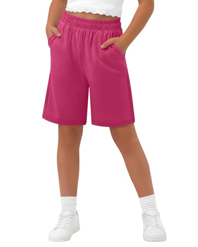 Girls' Wide Leg Bermuda Shorts - Rose Pink, 7-8 Years