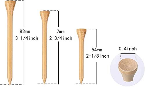 Wooden Golf Tees - 2 3/4 Inch, Pack of 100 - Natural