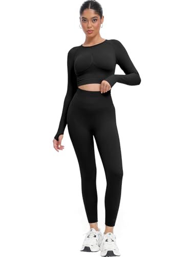 High Waisted Tummy Control Yoga Pants - Black, Large