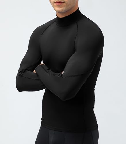 Men's Long Sleeve Compression Workout Shirt - Medium, Black