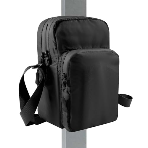 JACZZO Magnetic Gym Bag Double-Layer Small Crossbody Organizer Black