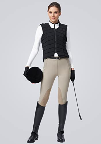 Knee-Patch Horse Riding Pants with Zipper Pockets - Taupe, Small