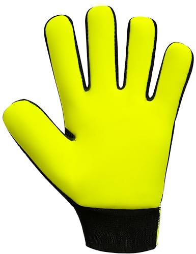 Youth Soccer Goalie Gloves - Size 6 with Double Wrist Protection - Yellow/Black