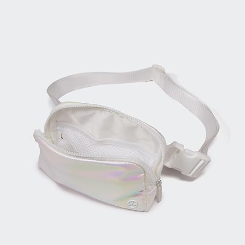 Iridescent Nylon Fanny Pack for Women - 1L Belt Bag with Zipper