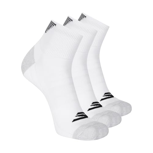 Skechers Men's 3-Pack Performance Golf Quarter Crew Socks White 10-13