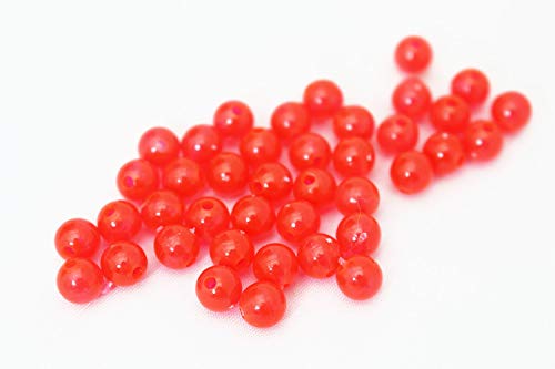 200 Pcs 6mm UV Red Floating Fishing Beads for Rigging