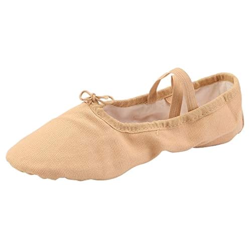 Canvas Ballet Slippers for Women - Light Tan
